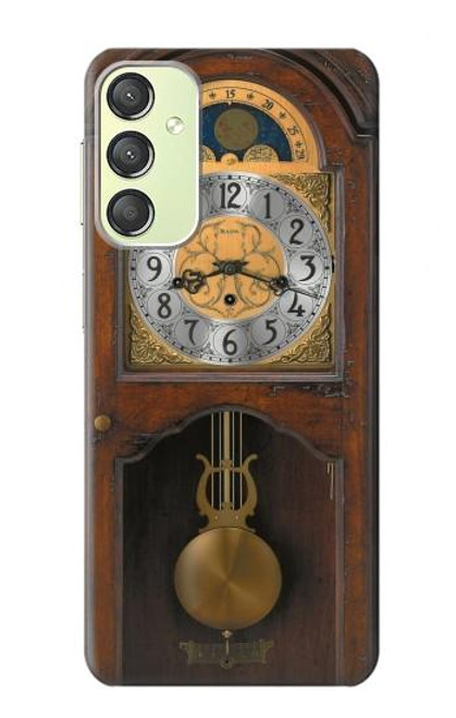 S3173 Grand-père Horloge Antique Horloge murale Etui Coque Housse pour Samsung Galaxy A24 4G