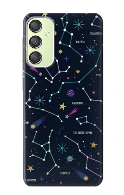 S3220 Carte Zodiaque étoiles Constellations Etui Coque Housse pour Samsung Galaxy A24 4G