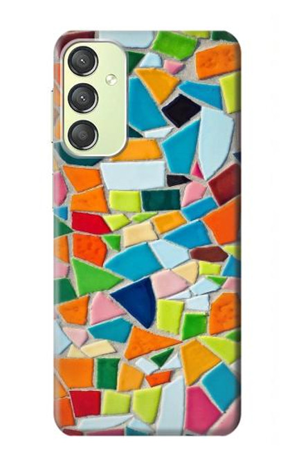 S3391 Art abstrait carreaux de mosaïque graphique Etui Coque Housse pour Samsung Galaxy A24 4G