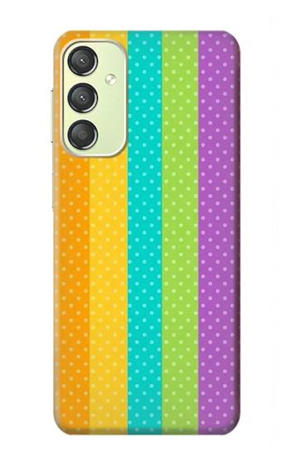 S3678 Vertical arc-en-ciel coloré Etui Coque Housse pour Samsung Galaxy A24 4G