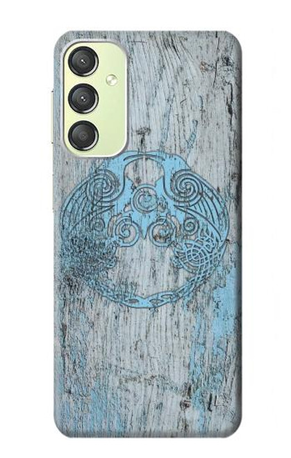 S3829 Huginn et Muninn Twin Ravens Norse Etui Coque Housse pour Samsung Galaxy A24 4G