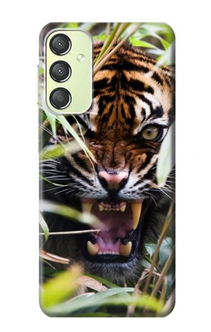 S3838 Tigre du Bengale qui aboie Etui Coque Housse pour Samsung Galaxy A24 4G