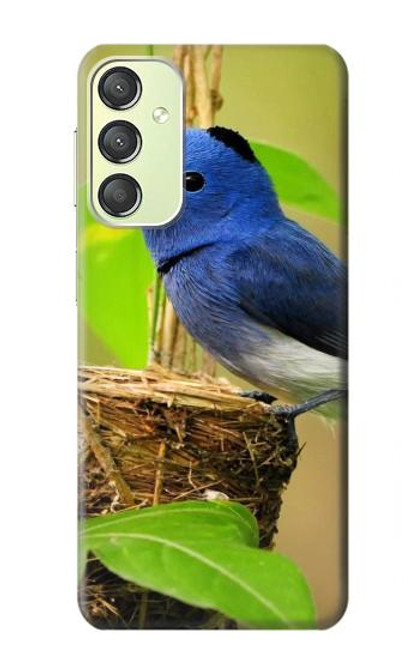 S3839 Oiseau bleu du bonheur Oiseau bleu Etui Coque Housse pour Samsung Galaxy A24 4G