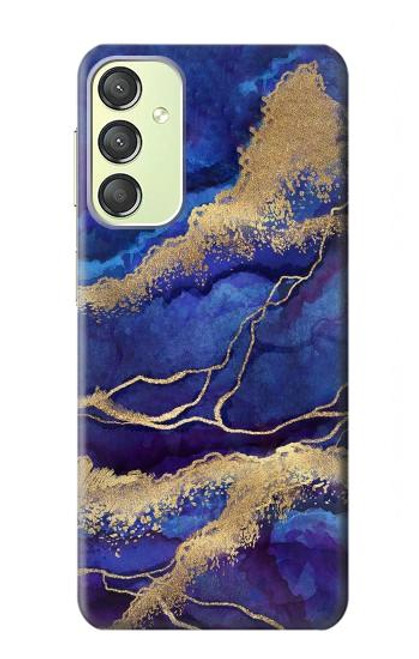 S3906 Marbre violet bleu marine Etui Coque Housse pour Samsung Galaxy A24 4G
