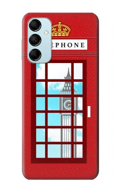 S2059 Angleterre britannique Cabine téléphonique Minimaliste Etui Coque Housse pour Samsung Galaxy M14