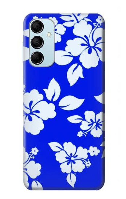 S2244 Motif Hawai Hibiscus Bleu Etui Coque Housse pour Samsung Galaxy M14