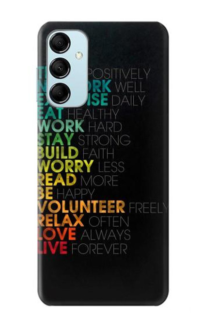 S3523 À des mots Pensez Positifs Etui Coque Housse pour Samsung Galaxy M14