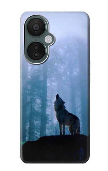 S0935 Loup Hurlant dans la forêt Etui Coque Housse pour OnePlus Nord CE 3 Lite, Nord N30 5G