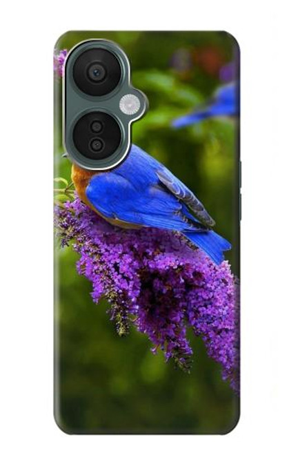 S1565 Oiseau bleu de bonheur Bleu Oiseau Etui Coque Housse pour OnePlus Nord CE 3 Lite, Nord N30 5G