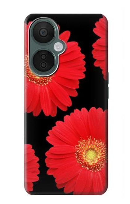 S2478 fleur rouge Daisy Etui Coque Housse pour OnePlus Nord CE 3 Lite, Nord N30 5G