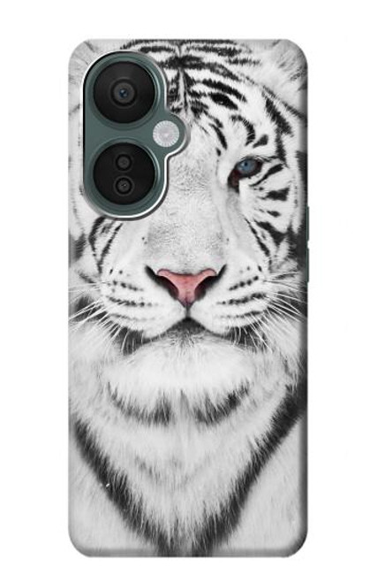 S2553 Tigre blanc Etui Coque Housse pour OnePlus Nord CE 3 Lite, Nord N30 5G