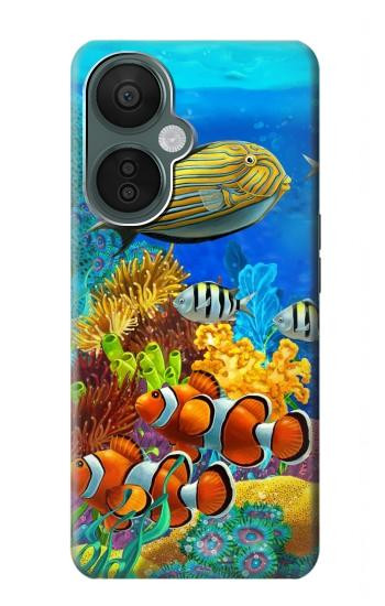 S2568 Mer Poissons marins Coraux Sous-marine Océan Etui Coque Housse pour OnePlus Nord CE 3 Lite, Nord N30 5G