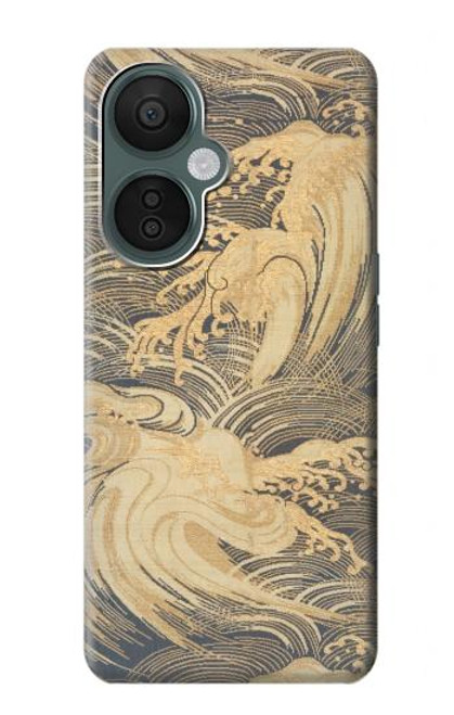 S2680 Japon Art Obi avec des vagues stylisées Etui Coque Housse pour OnePlus Nord CE 3 Lite, Nord N30 5G