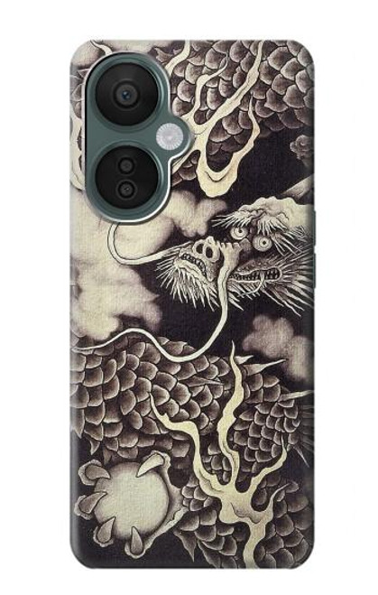 S2719 Japon Peinture dragon Etui Coque Housse pour OnePlus Nord CE 3 Lite, Nord N30 5G