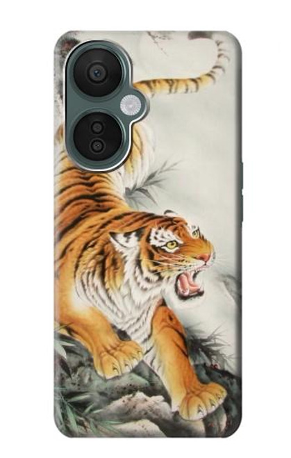 S2751 Tigre Peinture Pinceau chinois Etui Coque Housse pour OnePlus Nord CE 3 Lite, Nord N30 5G