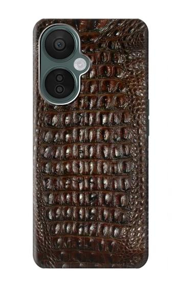 S2850 Imprimé alligator marron Peau graphique Etui Coque Housse pour OnePlus Nord CE 3 Lite, Nord N30 5G