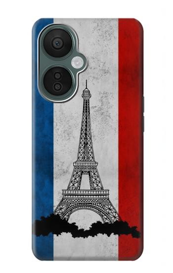 S2859 Drapeau France millésimé Tour Eiffel Etui Coque Housse pour OnePlus Nord CE 3 Lite, Nord N30 5G
