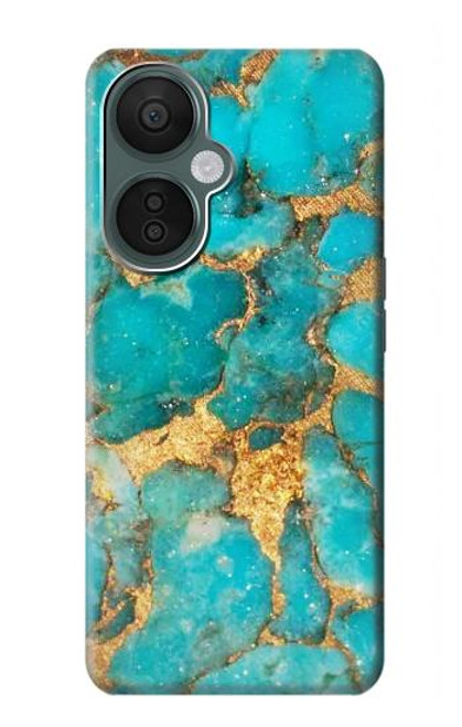 S2906 Aqua Turquoise Pierre Etui Coque Housse pour OnePlus Nord CE 3 Lite, Nord N30 5G