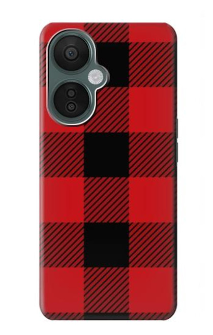 S2931 Rouge Buffle motif de vérification Etui Coque Housse pour OnePlus Nord CE 3 Lite, Nord N30 5G