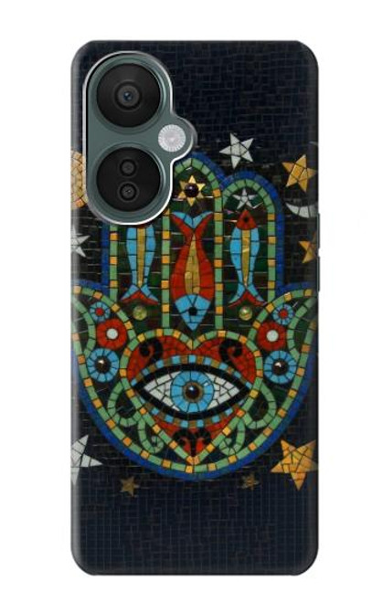 S3175 Hamsa Mosaïques main Etui Coque Housse pour OnePlus Nord CE 3 Lite, Nord N30 5G