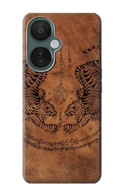 S3209 Sak Yant jumeau Tigre Etui Coque Housse pour OnePlus Nord CE 3 Lite, Nord N30 5G