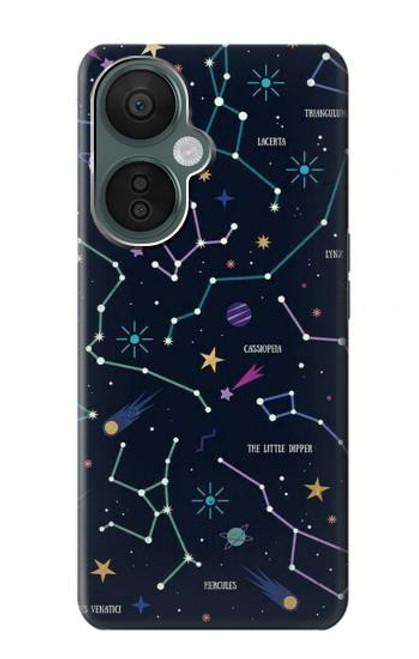 S3220 Carte Zodiaque étoiles Constellations Etui Coque Housse pour OnePlus Nord CE 3 Lite, Nord N30 5G