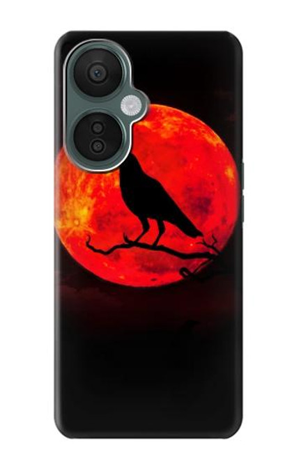 S3328 Corbeau Rouge Lune Etui Coque Housse pour OnePlus Nord CE 3 Lite, Nord N30 5G