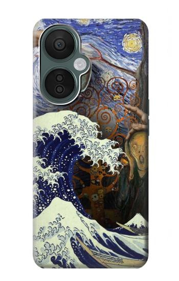 S3851 Monde de l'art Van Gogh Hokusai Da Vinci Etui Coque Housse pour OnePlus Nord CE 3 Lite, Nord N30 5G