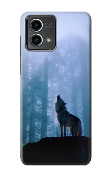 S0935 Loup Hurlant dans la forêt Etui Coque Housse pour Motorola Moto G Stylus 5G (2023)
