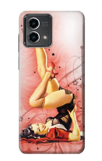 S1669 Afficher Fille Millésime Etui Coque Housse pour Motorola Moto G Stylus 5G (2023)