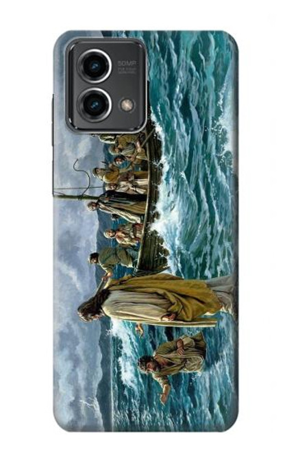 S1722 Jésus marcher sur la mer Etui Coque Housse pour Motorola Moto G Stylus 5G (2023)