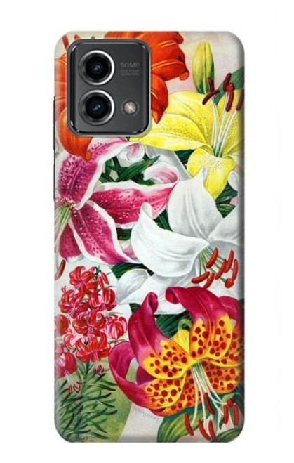 S3205 Fleurs Art Retro Etui Coque Housse pour Motorola Moto G Stylus 5G (2023)