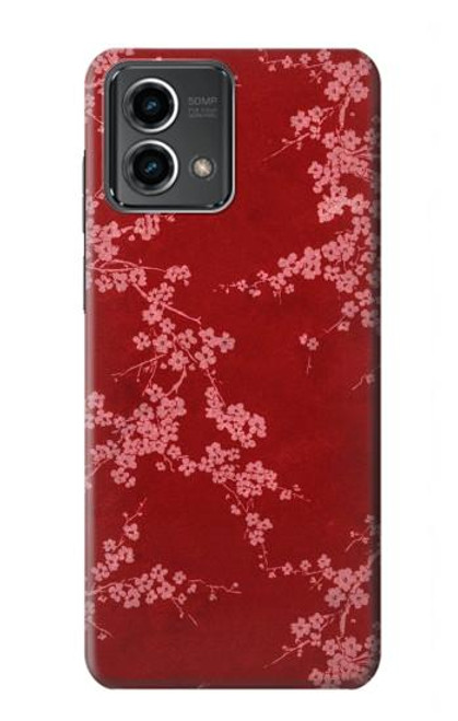 S3817 Motif de fleurs de cerisier floral rouge Etui Coque Housse pour Motorola Moto G Stylus 5G (2023)