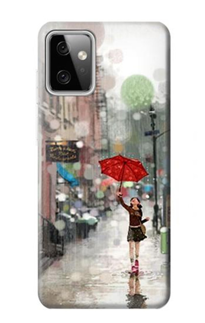 S0108 Fille sous la pluie Etui Coque Housse pour Motorola Moto G Power (2023) 5G