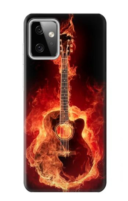 S0415 Graver guitare feu Etui Coque Housse pour Motorola Moto G Power (2023) 5G