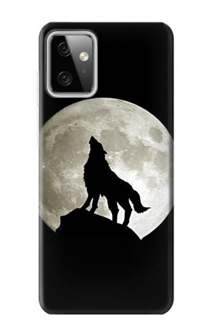 S1981 Loup hurlant à la lune Etui Coque Housse pour Motorola Moto G Power (2023) 5G