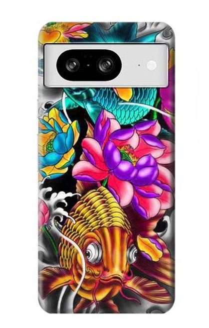 S1630 Poissons japonais Oriental Tatouage Etui Coque Housse pour Google Pixel 8