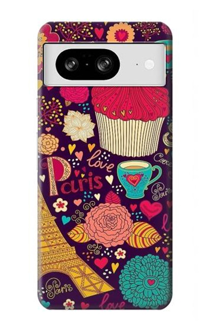S2353 Paris Dessin Motif de Millésime Etui Coque Housse pour Google Pixel 8