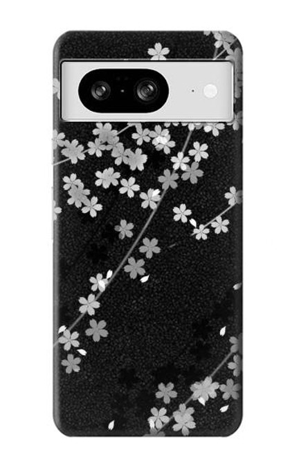 S2544 Kimono japonais style Noir motif fleur Etui Coque Housse pour Google Pixel 8