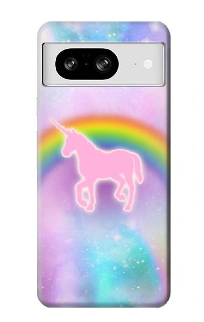 S3070 Arc en ciel pastel ciel Licorne Etui Coque Housse pour Google Pixel 8