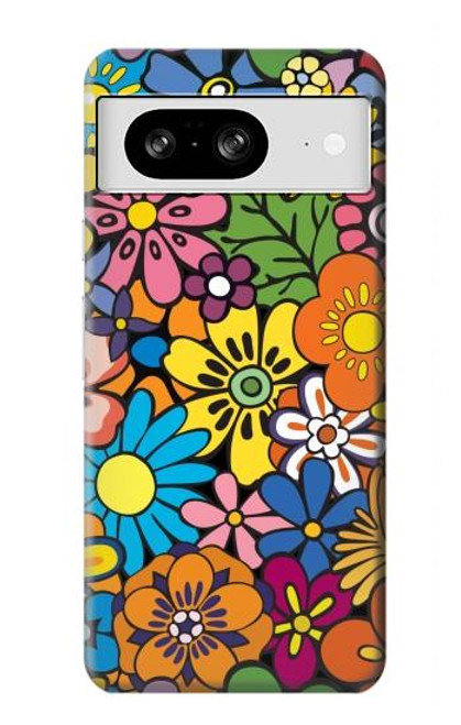 S3281 Motif coloré Hippie Fleurs Etui Coque Housse pour Google Pixel 8