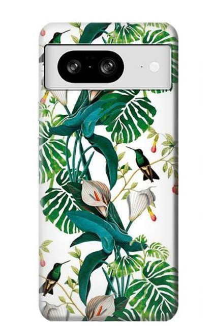 S3697 Oiseaux de la vie des feuilles Etui Coque Housse pour Google Pixel 8