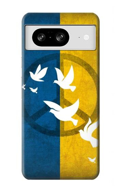 S3857 Colombe de la paix drapeau ukrainien Etui Coque Housse pour Google Pixel 8