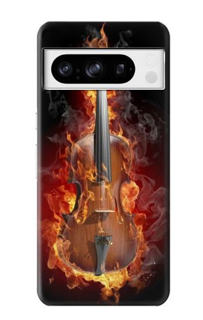 S0864 Violon feu Etui Coque Housse pour Google Pixel 8 pro