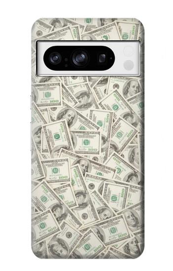 S2077 Billets Dollar argent Etui Coque Housse pour Google Pixel 8 pro