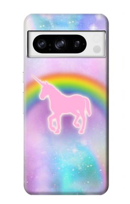 S3070 Arc en ciel pastel ciel Licorne Etui Coque Housse pour Google Pixel 8 pro