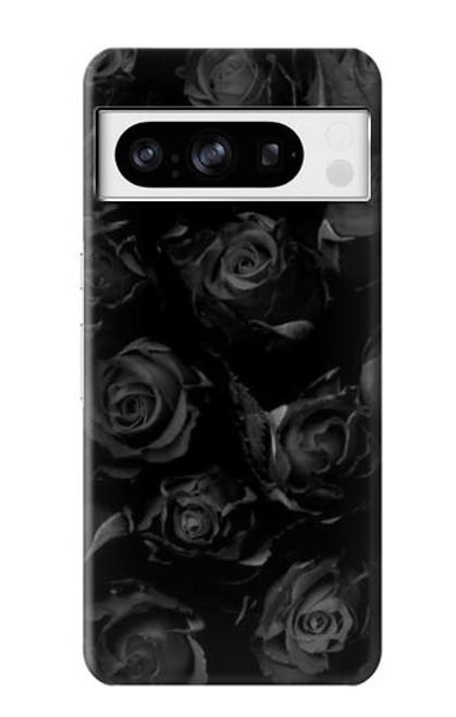 S3153 Noir Roses Etui Coque Housse pour Google Pixel 8 pro