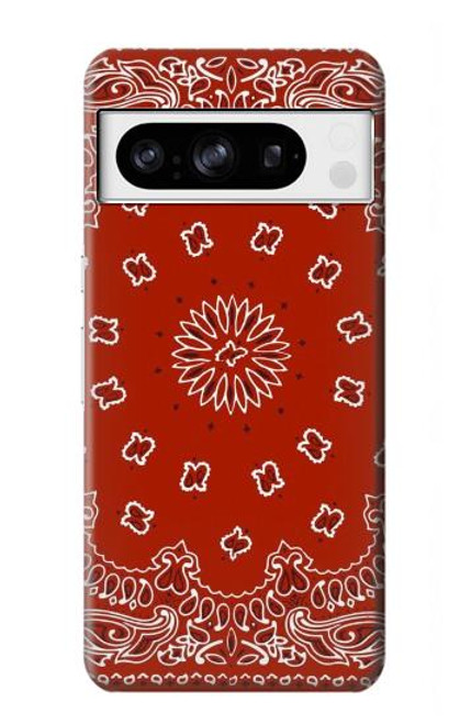 S3355 Motif Bandana Rouge Etui Coque Housse pour Google Pixel 8 pro