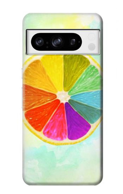 S3493 citron coloré Etui Coque Housse pour Google Pixel 8 pro