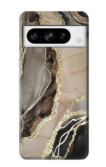 S3700 Imprimé graphique or marbré Etui Coque Housse pour Google Pixel 8 pro